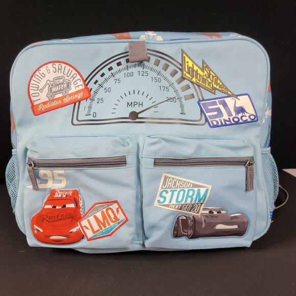 Disney Pixar Cars Kids Backpack Lightning McQueen Jackson Storm Blue - Picture 1 of 9